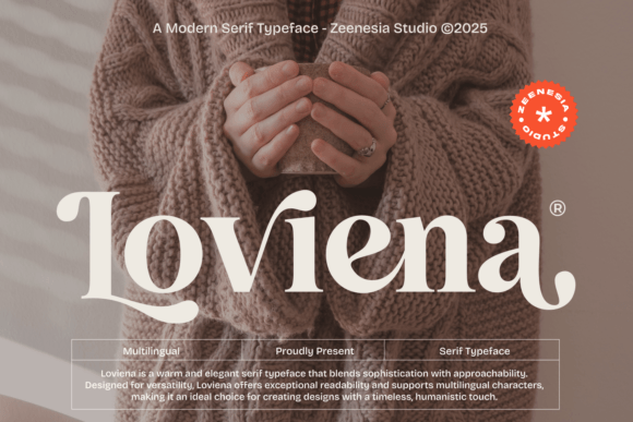 Loviena Typeface: Elevating Campaign Visuals with Elegant Serif Design