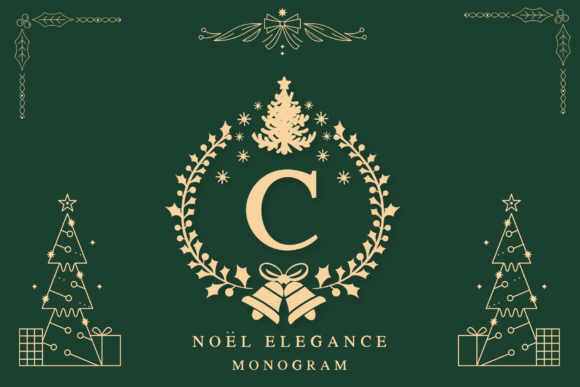 Noel Elegance Monogram: A Luxurious Christmas Typeface for Festive Branding