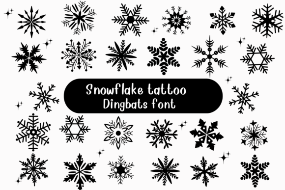 Snowflake Tattoo: A Creative Dingbat Font for Winter-Themed Web Design