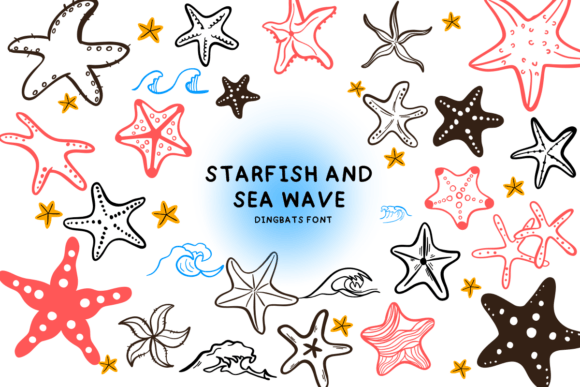 Starfish and Sea Wave: A Creative Dingbats Font for Coastal Branding