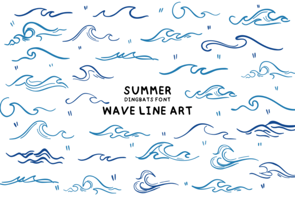 Summer Wave Line Art: The Creative Dingbat Font for Campaign Visuals