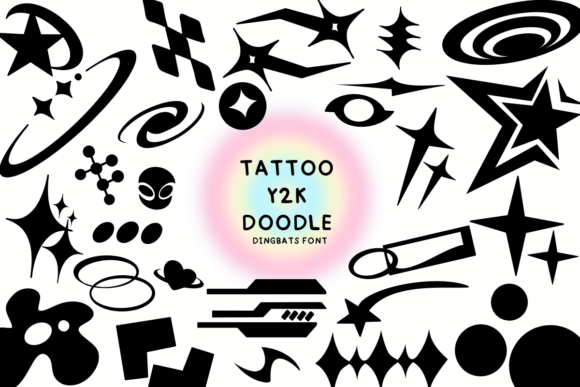 Tattoo Y2k Doodle: The Creative Dingbats Font for Bold Campaign Visuals
